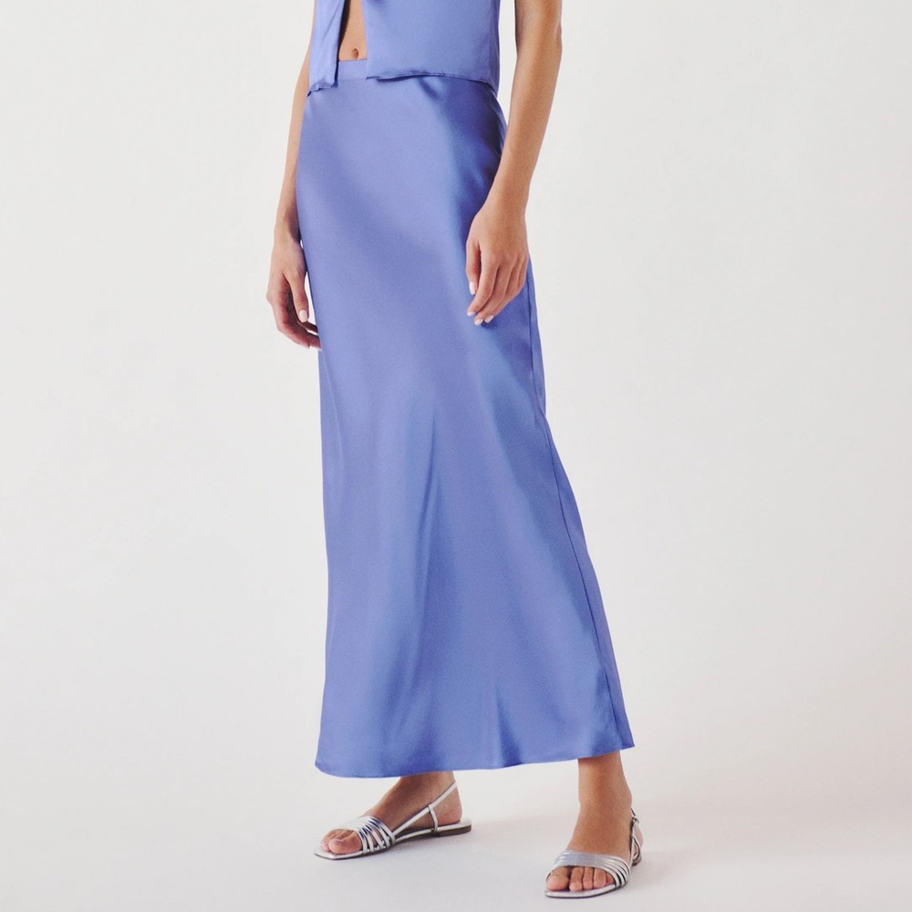 Reformation Beba Silk Skirt in Jacaranda